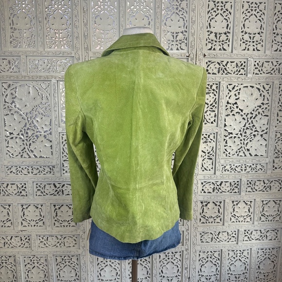 NWT Covington Kelly Green Suede Leather Work Careerwear Blazer Sz Small - Picture 5 of 7